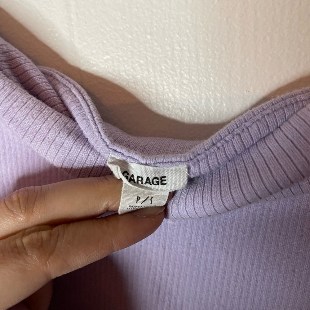 Garage Lavender Ribbed Crop Top - Picture 2 of 2